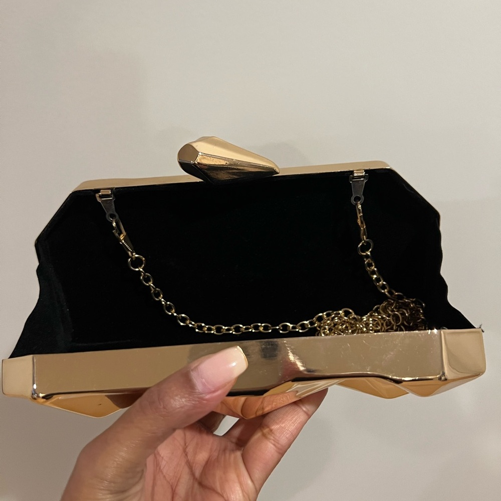 Gold Geometric Clutch - Picture 3 of 4
